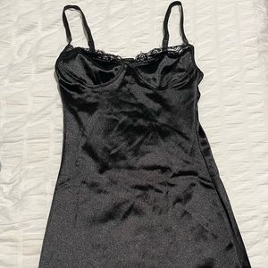 motel black mini satin dress